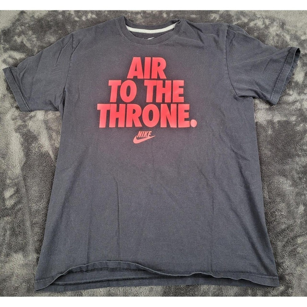 Nike Air To The Throne Graphic Tee In Size Large Black/Red